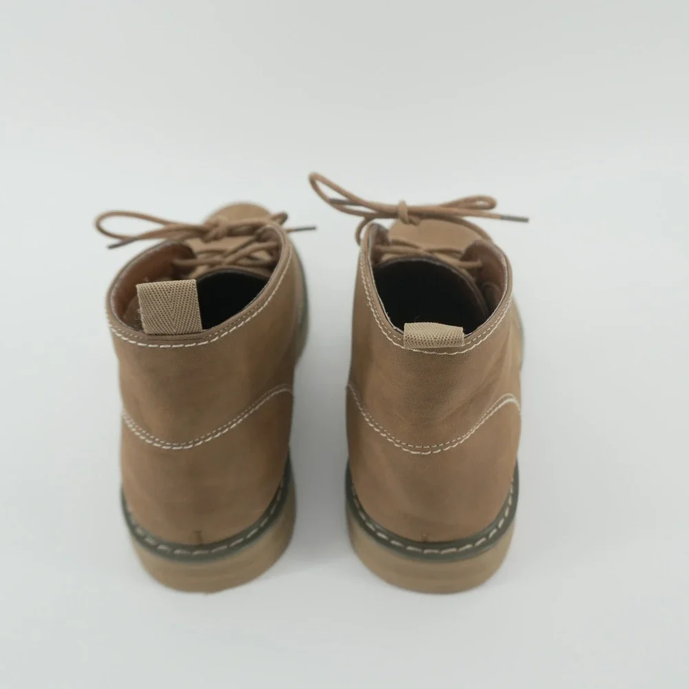 NY&C Chukka Boots Mens 8 Tan Lace Up Faux Suede Casual Ankle Shoes NY1052